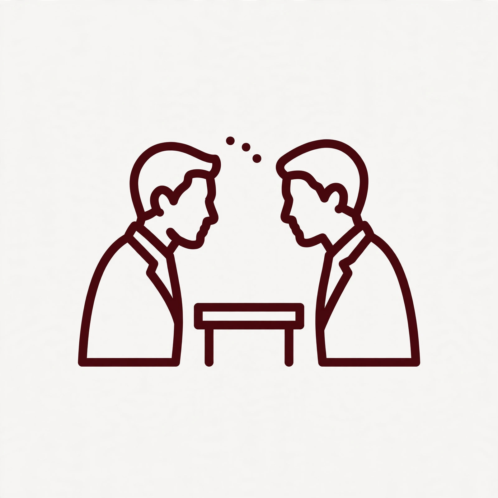 Two people in confidential conversation icon representing insider risk interviews